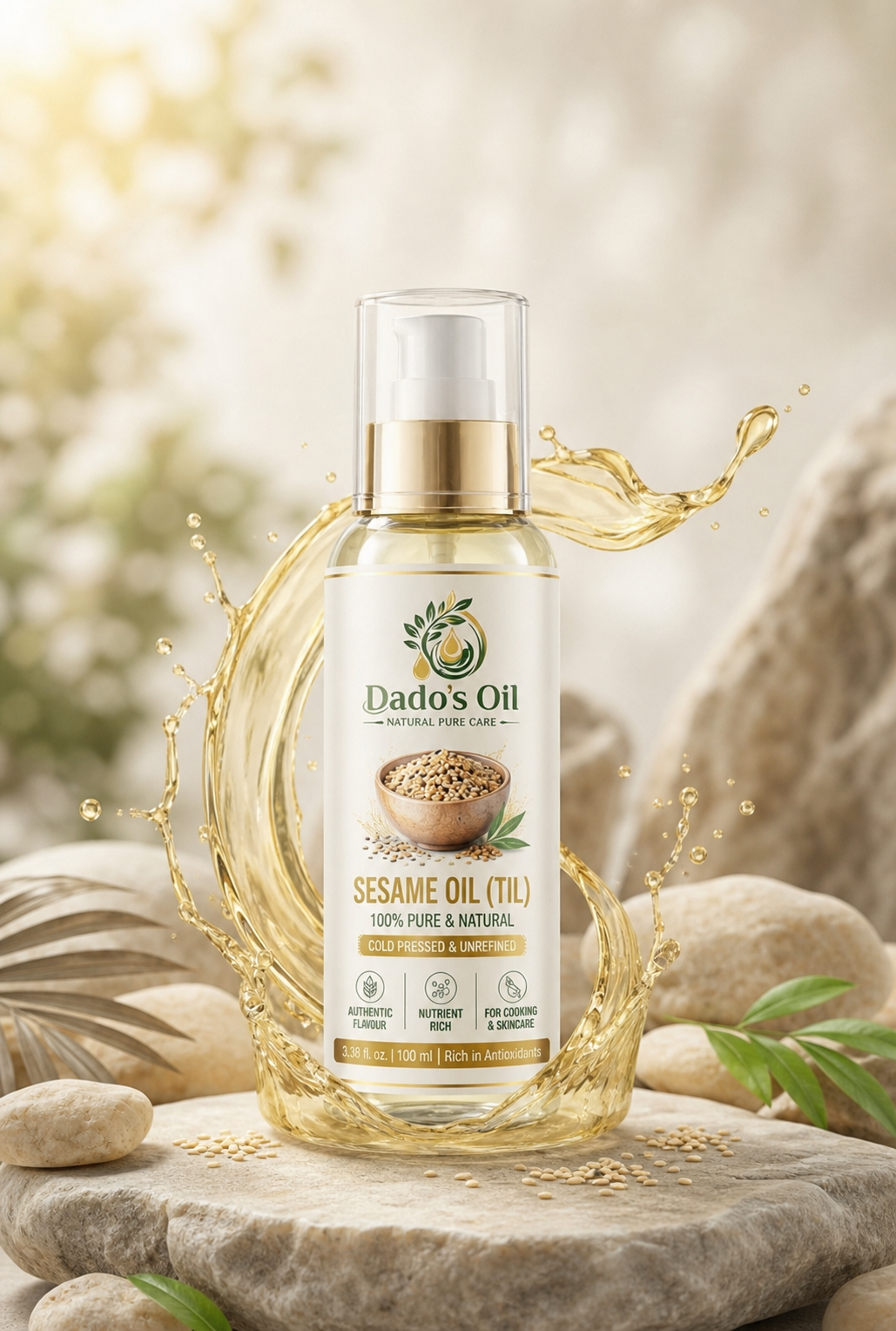 🌾 Premium Cold Pressed Sesame (Til) Oil – 100% Pure & Natural