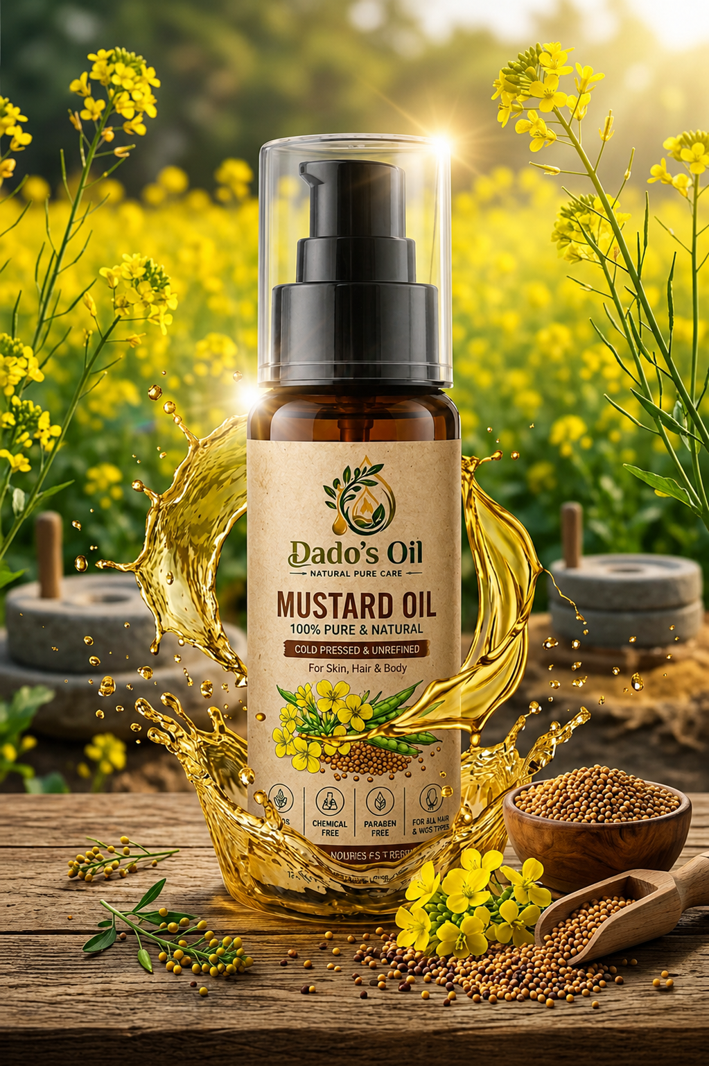 Cold Pressed Mustard Oil – Pure Sarson Oil for Health & Wellness 🌿