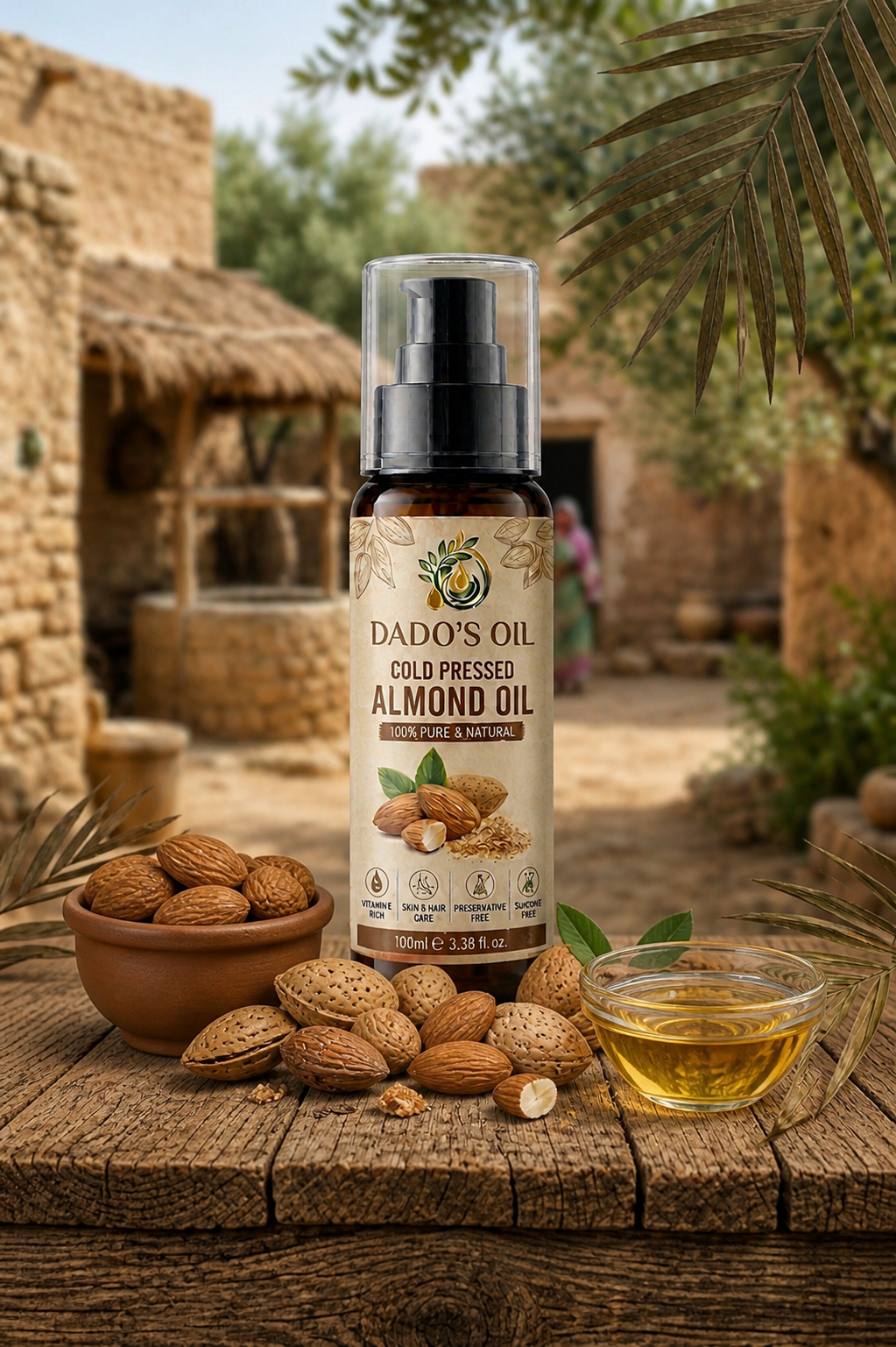 🌰 Premium Cold Pressed Almond Oil – 100% Pure & Natural